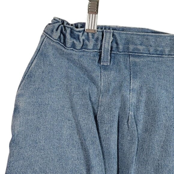 Denim & Co. Jean Maxi Skirt Blue 22W Flat Front Elastic Pockets Slit Zip VTG NWT - Picture 4 of 9